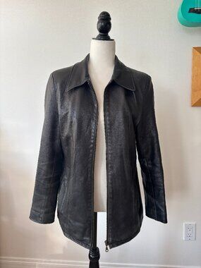 Village du Cuir Leather Jacket - Black | Size M
